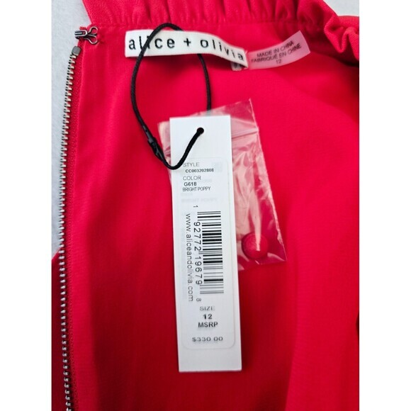 $330 Reg. Alice + Olivia Romper Red Skort Dress Size 12 - Picture 7 of 9